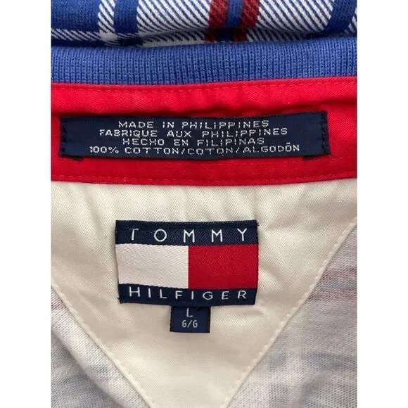 Vintage Tommy Hilfiger Men Short Sleeve Plaid Polo Shirt Size L - Picture 6 of 6